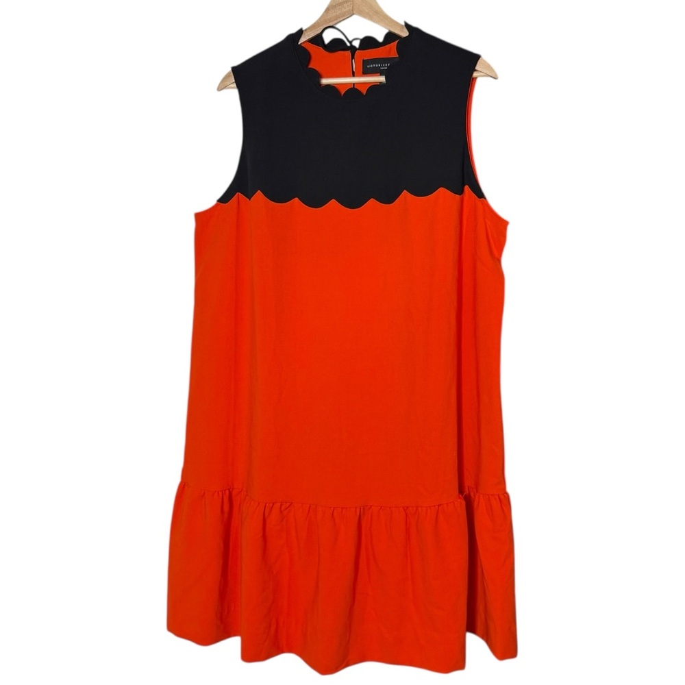 Victoria Beckham Target Orange Flounced Ruffle Hem Colorblock Dress Size 1X NWT